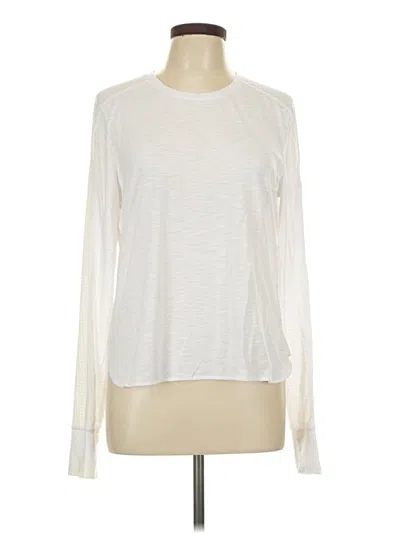 Pre-owned Sweaty Betty Long Sleeve T-shirt In Ivory