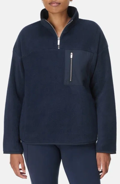 Sweaty Betty Mallow Fleece Half-zip Pullover In Blue