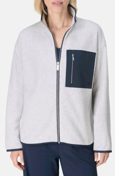 Sweaty Betty Mallow Zip Fleece Jacket In Gray