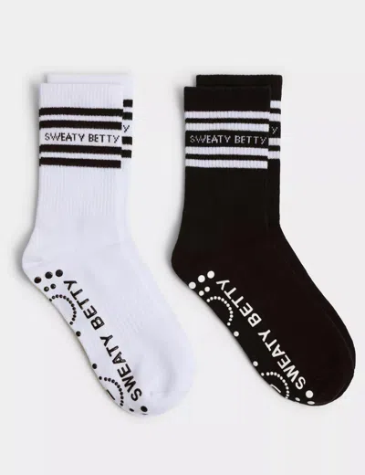 Sweaty Betty Mid Length Ankle Gripper Socks 2 Pack In White