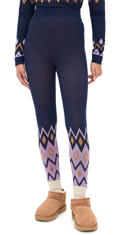 Sweaty Betty Modal Jacquard Base Layer Leggings Purple Geo Bottom Jacquard In Blue