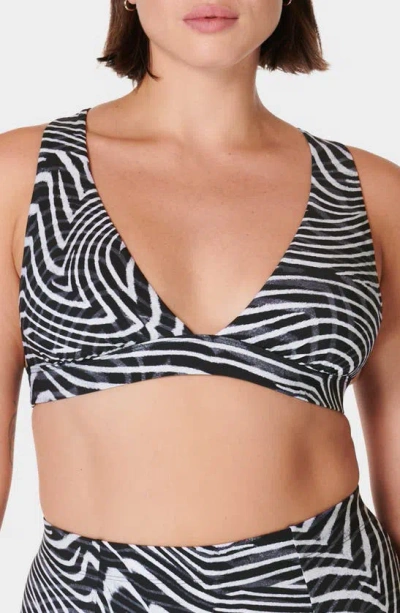 Sweaty Betty Peninsula Bikini Top In Grey Exposure Print