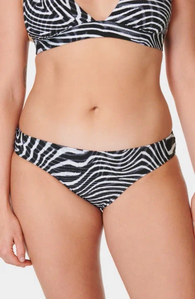 Sweaty Betty Peninsula Hipster Bikini Bottom In Grey Exposure Print
