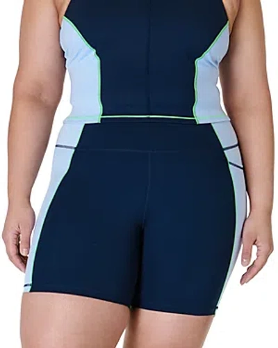 Sweaty Betty Plus Power 6 Biker Shorts In Navy Blue