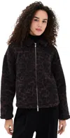Sweaty Betty Plush Collared Fleece Large Brown Leopard Print In Animal Print
