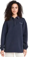 SWEATY BETTY POWEHOUSE HENLEY SWEATSHIRT NAVY BLUE