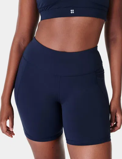Sweaty Betty Womens Navy Blue Power 6' Stretch-jersey Bike Shorts Xxl