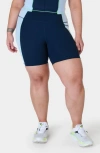 Sweaty Betty Plus Power 6 Biker Shorts In Navy Blue