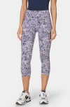 Sweaty Betty Womens Purple Meadow Print Power Graphic-print High-rise Stretch-jersey Workout Leggings