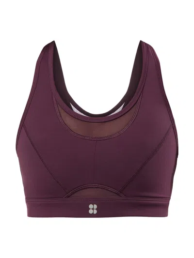 Sweaty Betty Power Icon Running Bra In Midnight Cherry Purple