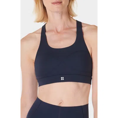 Sweaty Betty Power Medium Impact Sports Bra In Navy Blue