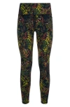 Sweaty Betty Power Pocket Workout Leggings In Black Heather Floral Print