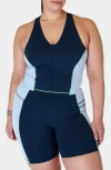 Sweaty Betty Plus Power Racerback Bra Tank Top In Breeze Blue