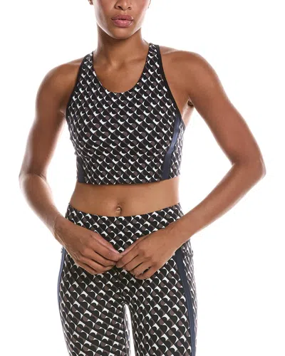 Sweaty Betty Power Geo Print Side Stripe Sports Bra In Black