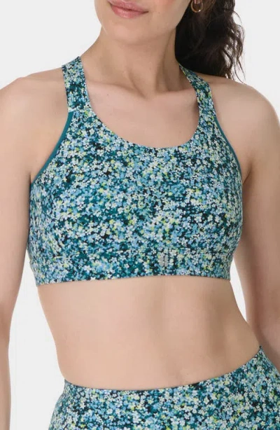 Sweaty Betty Power Sports Bra In Blue Meadow Print