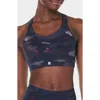 Sweaty Betty Power Medium Support Sports Bra In Blue Spray Camo Print