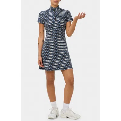 Sweaty Betty Power Tennis Quarter Zip Minidress In Blue