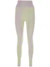 Sweaty Betty Leggings With Embroidered Stripes And Ribbed Texture In Green