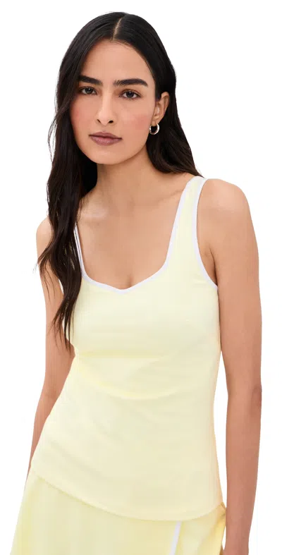 Sweaty Betty Pro Racket Power Tank Top Butterscotch Yellow In White