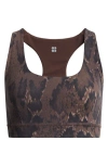 Sweaty Betty Reversible Yoga Sports Bra In Brown Python Print Cacao Brown