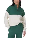 Sweaty Betty Womens Revive Logo-print Half-zip Cropped Stretch-jersey Sweatshirt Gladgreen Colourbloc In Glade Green Color Block