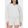 Sweaty Betty Revive Crop V Neck Sweatshirt In Lily White