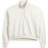 Sweaty Betty Revive Half Zip Crop Sweatshirt In Lily White