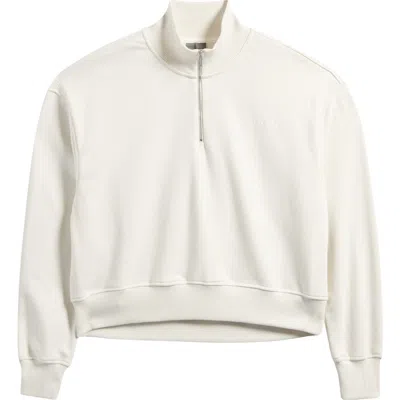 Sweaty Betty Revive Half Zip Crop Sweatshirt In Lily White