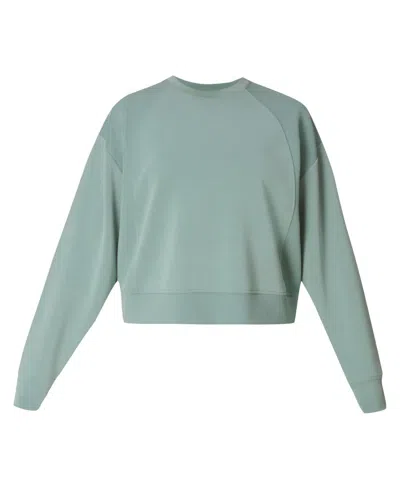 Sweaty Betty Ribbed-panel Raglan-sleeve Sweatshirt In Green
