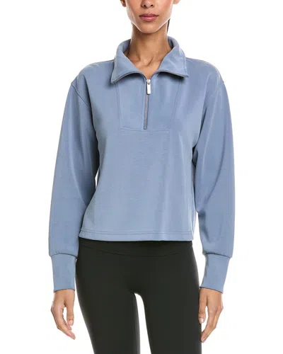 Sweaty Betty Sand Wash 1/2-zip Crop Sweatshirt In Blue