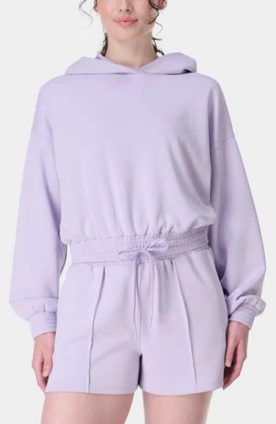 Sweaty Betty Sand Wash Cloud Weight Crop Hoodie In Purple