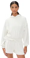 Sweaty Betty Sand Wash Cloud Weight Crop Hoodie In Lily White
