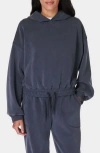 Sweaty Betty Summer Sand Wash Crop Hoody In Navy Blue