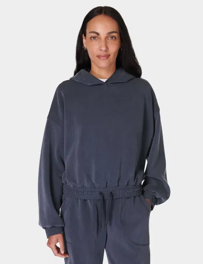 Sweaty Betty Sand Wash Crop Hoody In Blue