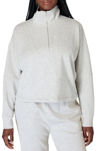 Sweaty Betty Sand Wash Funnel Neck Half Zip In Grey