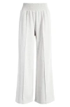 Sweaty Betty Sandwash Smocked Wide Leg Pants In Ice Grey Marl