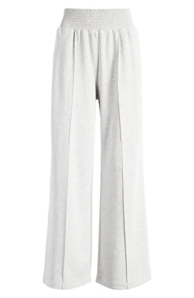 Sweaty Betty Sandwash Smocked Wide Leg Pants In Ice Grey Marl