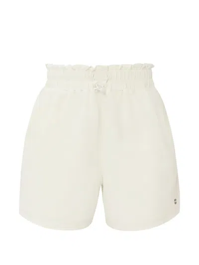 Sweaty Betty Seersucker Paperbag-waist Shorts In Neutral