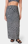 Sweaty Betty Shayla Sculpt Mesh Cover-up Skirt In Grey Exposure Print