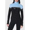 Sweaty Betty Snowflake Funnel Neck Base Layer Blue Snowflake Jacquard In Blue Snowflake Jacquard