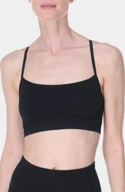 Sweaty Betty Spirit Restored Racerback Sports Bra In Black