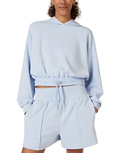 Sweaty Betty Summer Sand Wash Crop Hoodie In Blue