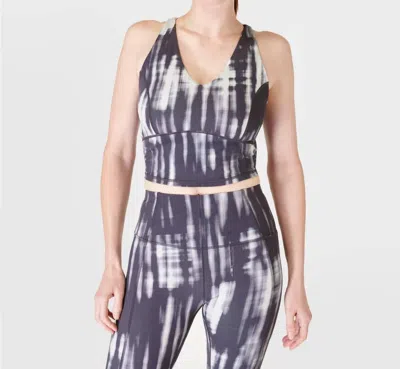 Sweaty Betty Super Soft Crop Strappy Back Workout Tank In Grey Bokeh Print In Grey Broken Print