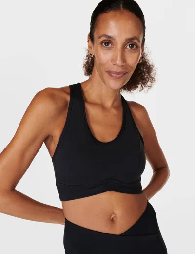 Sweaty Betty Super Soft Ultra-lite Wrap Bra In Black