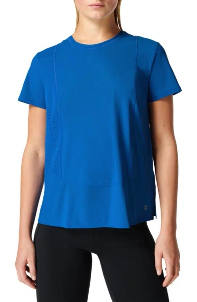 Sweaty Betty Swifty Workout T-shirt In Aquatic Blue