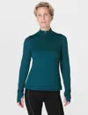 Sweaty Betty Womens Deep Green Therma Boost Half-zip Recycled Polyester-blend Jacket In Green