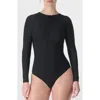 Sweaty Betty Tide Zip Through One-piece Swimsuit In Black