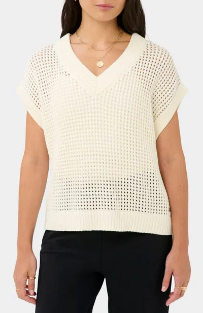 Sweaty Betty Tides High Open Stitch Cotton Sweater In White