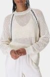 Sweaty Betty Tides High Whipstitch Open Knit Sweater In White
