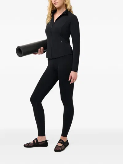 Sweaty Betty Ultimate Studio Zip-up Raglan-sleeve Sweatshirt In Black